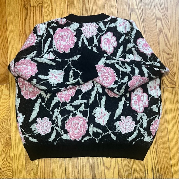 Pink Martini Rosie Rose Sweater Size Large Pink/Black Good Condition - Picture 10 of 12